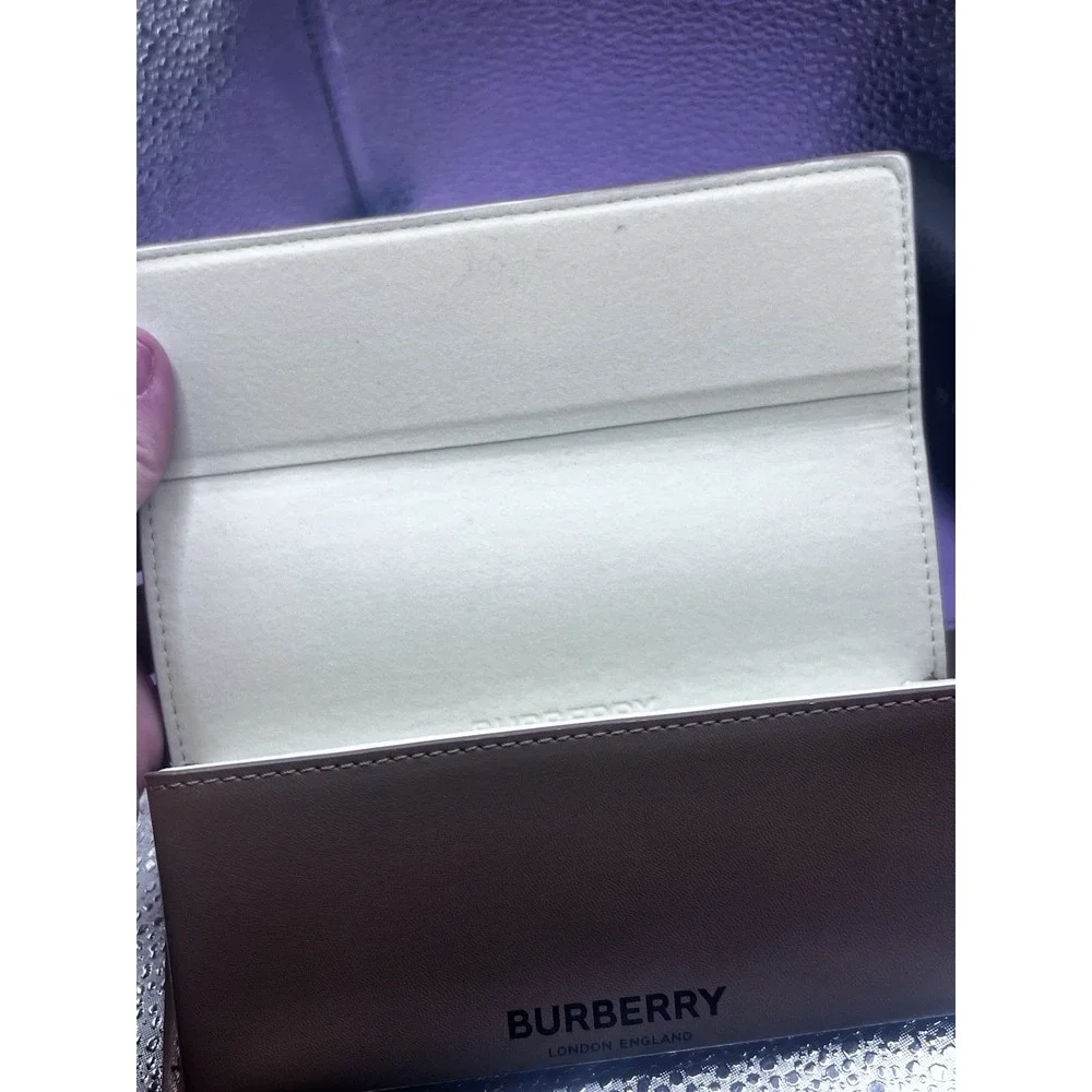 BURBERRY 1 Brown & 1 Black Authentic Eyeglasses & Sunglasses Case W/cleaninCloth